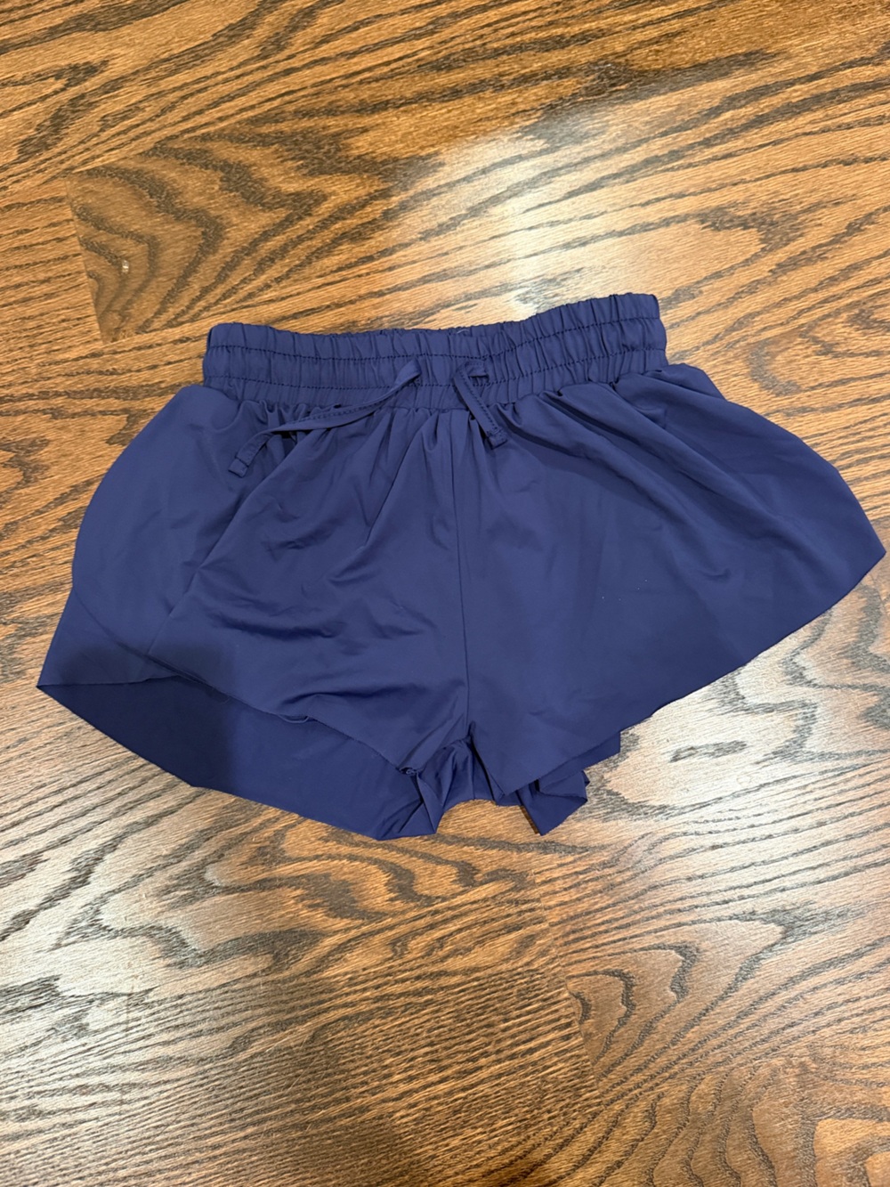Girls' Navy Elastic-Waist Athletic Shorts with Drawstring